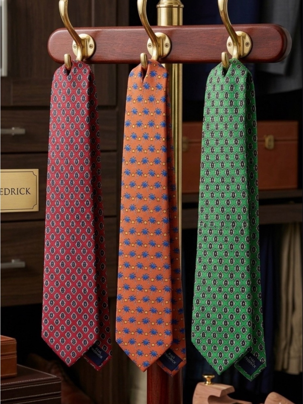 Paul Fredrick Green Woven Men's Tie with Geometric Motif